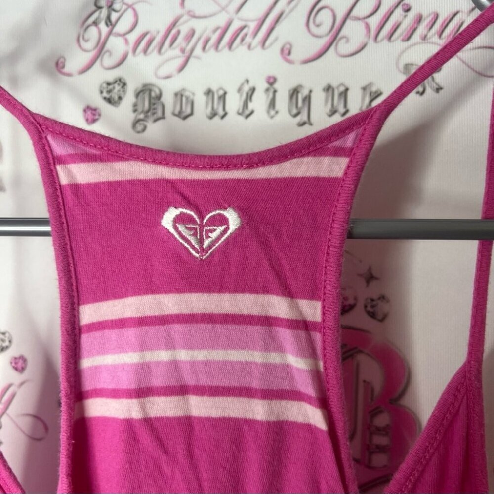 Roxy tank top stripes candy Colors strappy pink and White Striped beach surf - Picture 3 of 8